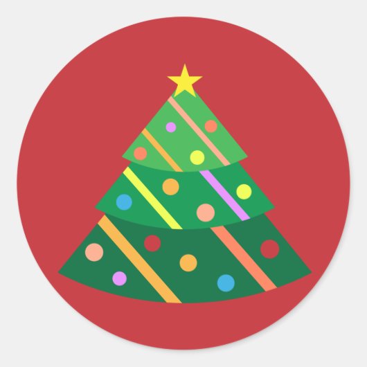 Sticker Rond Arbre de Noël (Devant)