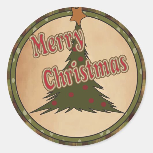 Sticker Rond Arbre de Noël (Devant)