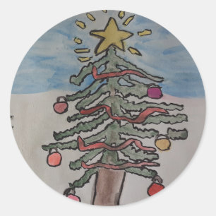 Sticker Rond Arbre de Noël