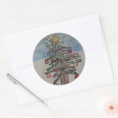 Sticker Rond Arbre de Noël (Enveloppe)