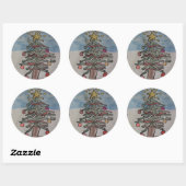 Sticker Rond Arbre de Noël (Feuille)