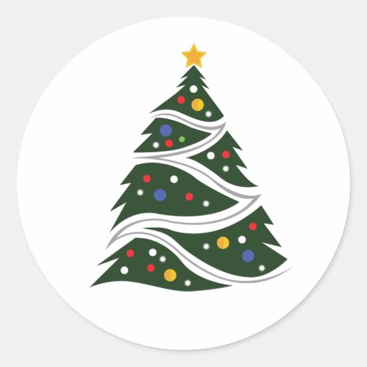 Sticker Rond Arbre de Noël (Devant)