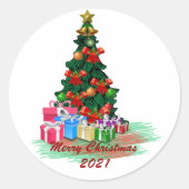Sticker rond Arbre de Noël (Devant)