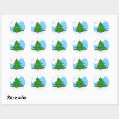 Sticker Rond Arbre de Noël (Feuille)