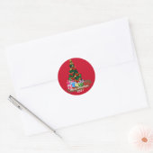 Sticker rond Arbre de Noël (Enveloppe)