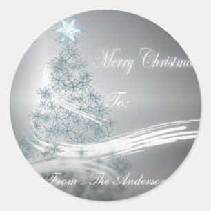 Sticker Rond arbre de Noël à feuillage persistant de Noël