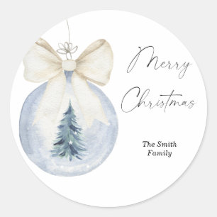Sticker Rond Arbre de Noël à l'aquarelle moderne