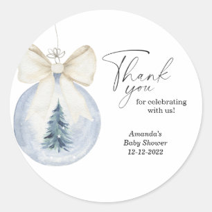 Sticker Rond Arbre de Noël à l'aquarelle moderne pour baby show