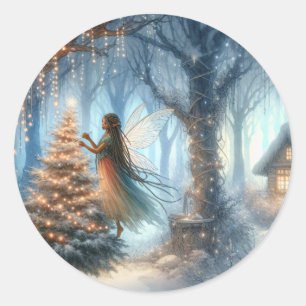 Sticker Rond Arbre de Noël afro-américain