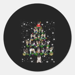 Sticker Rond Arbre De Noël Akita Couvert De Flashli