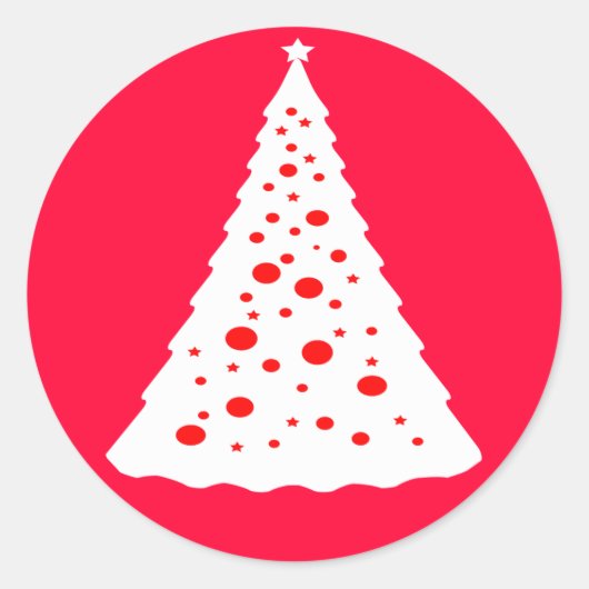 STICKER ROND ARBRE DE NOËL BLANC (Devant)