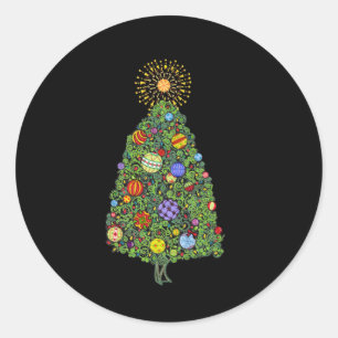 Sticker Rond Arbre de Noël brillant