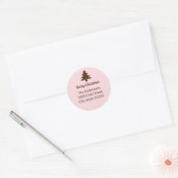 Arbre de Noël Brown et rose pâle Adresse de retour
