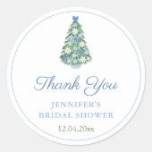 Sticker Rond Arbre de Noël Chinoiserie Wedding shower Merci (Devant)