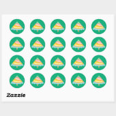 Sticker Rond Arbre de Noël customisé (Feuille)