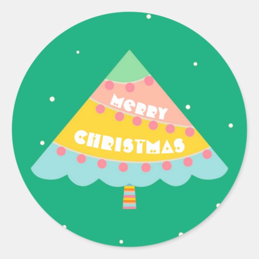 Sticker Rond Arbre de Noël customisé (Devant)
