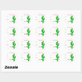 Sticker Rond Arbre de Noël de Cactus - Balises cadeaux (Feuille)