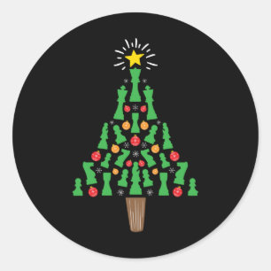 Sticker Rond Arbre de Noël de la pièce d'échecs