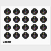 Sticker Rond Arbre de Noël de l'autisme (Feuille)