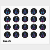Sticker Rond Arbre de Noël des libellules (Feuille)