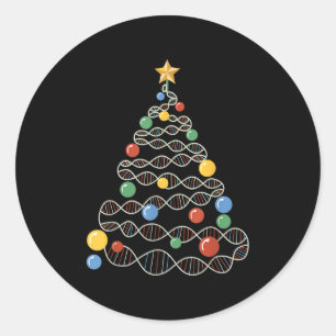 Sticker Rond Arbre de Noël Drôle Science Puns Noël Te