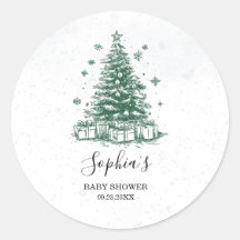 Arbre de Noël enneigé Baby Shower