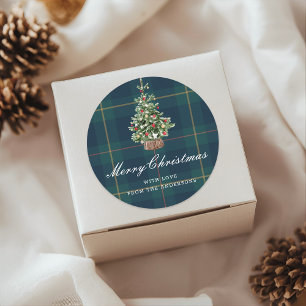 Sticker Rond Arbre de Noël festif Cadeau de fêtes