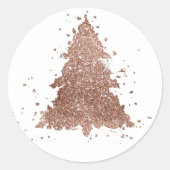 Sticker Rond Arbre de Noël | Glam Rose Gold Luxurious (Devant)