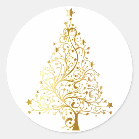 Sticker Rond Arbre de Noël Gold (Devant)