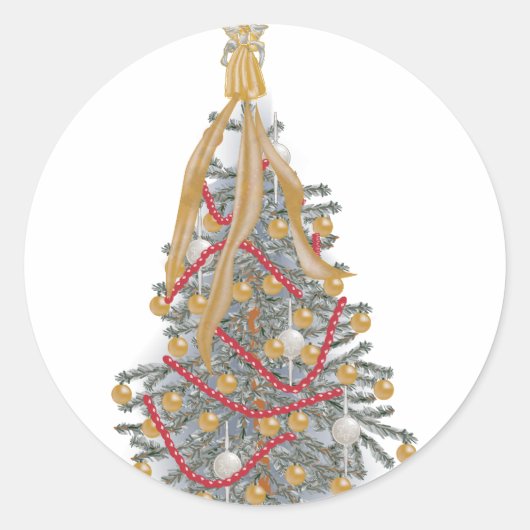 Sticker Rond Arbre de Noël haché KRW Angel (Devant)