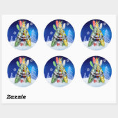 Sticker Rond Arbre de Noël Kayak (Feuille)