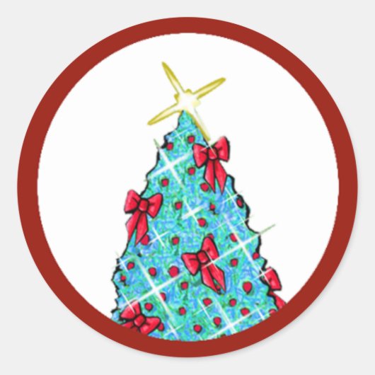 Sticker Rond Arbre de Noël KiniArt (Devant)