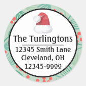 Sticker Rond Arbre de Noël manuscrit À feuillage persistant adr (Devant)