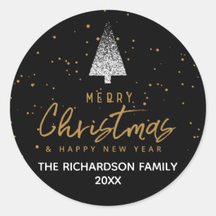 Sticker Rond Arbre de Noël moderne de Whitek
