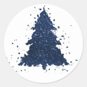 Sticker Rond Arbre de Noël Moody | Classy Navy Blue Splatter (Devant)