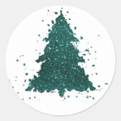 Sticker Rond Arbre de Noël Moody | Dark Midnight Turquoise Spla (Devant)