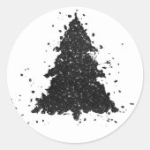 Sticker Rond Arbre de Noël Moody | Onyx Silvery Black Splatter (Devant)
