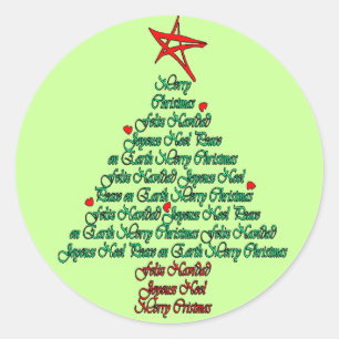 Sticker Rond Arbre de Noël multiple de langue avec