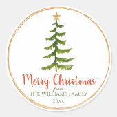 Sticker Rond Arbre de Noël Nom de famille (Devant)