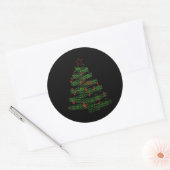 Sticker Rond Arbre de Noël Notes musicales Chanson Xmas Musicie (Enveloppe)
