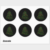 Sticker Rond Arbre de Noël Notes musicales Chanson Xmas Musicie (Feuille)