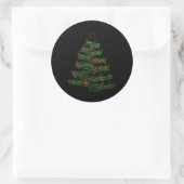 Sticker Rond Arbre de Noël Notes musicales Chanson Xmas Musicie (Sac)