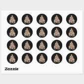 Sticker Rond Arbre de Noël Panda roux Drôle d'animal (Feuille)