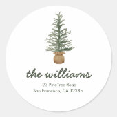 Sticker Rond Arbre de Noël Pine d'eau Jour férié (Devant)