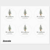 Sticker Rond Arbre de Noël Pine d'eau Jour férié (Feuille)