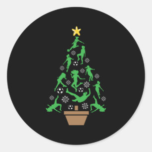 Sticker Rond Arbre de Noël pour filles de football féminin