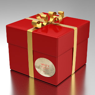 Sticker Rond Arbre de Noël Retro Photo