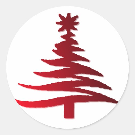 Sticker Rond Arbre de Noël Rouge (Devant)