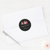 Sticker Rond Arbre de Noël Rouge rose (Enveloppe)