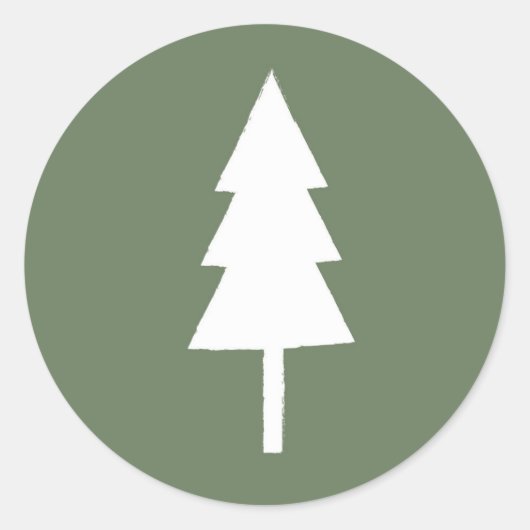 Sticker Rond Arbre de Noël rustique (Devant)